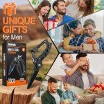 Valentines Day Gifts for Him, Multitool Carabiner with Pocket Knife, EDC Gear with Folding Knives, Bottle Opener, Window Breaker And Screwdriver, Tactical Survival Gear for Camping And Hiking