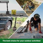 Yeacool Folding Survival Shovel Multi-Tool, Heavy-Duty Military Entrenching Tool with Pickaxe, Collapsible Spade for Disaster Recovery, Car Emergency, Metal Detecting, Camping, Digging, and Gardening