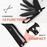 Valentine's Day Gifts for Him, 15 in 1 Multitool Axe Hatchet, Camping Accessories Survival Gear, Multi Tool Gifts for Camping Hiking Survival, Cool Gadgets for Men, Dad, Husband, Black