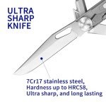 ROCKTOL Multitool Pocket Knife,12-in-1 Multitool Knife,Titanium-Plated Handle,Pocket Clip,Large Scissors,Stainless Steel for Camping, Hiking, Survival, multitool for Men