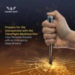Tactical Pen - Self Defense Pen with Flashlight - Tactical Flashlight Multi Tool Survival Pen + Glass Breaker + Bottle Opener in Gift Box for Men & Women