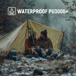 AICALL Waterproof Camping Tarp 3m x 3m Survival Tent Tarp Backpacking Portable Tarp Anti-UV Shelter Multifunctional Outdoor Hiking Awning Rain Tarp (Olive)