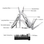 RoverTac Multi Tool Pocket Knife Tactical Camping Survival Knife Gifts for Men Dad Husband 18 in 1 Multitool Pliers Scissors Saw Corkscrew Bottle Opener 9-pack Screwdrivers Safety Lock Nylon Sheath