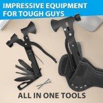 Valentine's Day Gifts for Him, 15 in 1 Multitool Axe Hatchet, Camping Accessories Survival Gear, Multi Tool Gifts for Camping Hiking Survival, Cool Gadgets for Men, Dad, Husband, Black