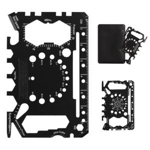 52 IN 1 Multi Purpose Survival Pocket Tool, Credit Card Multitool, Stainless Steel Utility Gadget, Everyday Carry, Gift for Men, Automotive, Home Improvement, Bottle Opener Card, Screw Driver, 1 Pcs