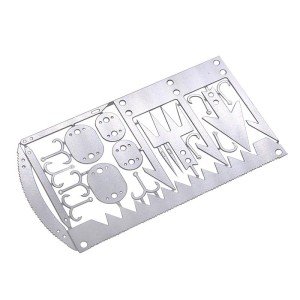 CTFRQC Survival Cards - Original 22-in-1 Wallet Multitool for Camping Gear, Hiking, Fishing, Hunting, Wilderness Survival, Preppers Bug Out Bag, Emergency Kit, Silver