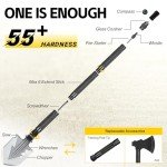 GOJAWAY 20 in 1 Multitool Survival kit, Camping Shovel Military Axe, 55" Trekking Pole Foldable Spade with Portable Bag and Hatchet, for Car Emergency Offroad Entrenching Tool