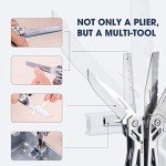 BIBURY 21-in-1 Multitool Pliers, Multi-Purpose Pocket Knife Pliers with Screwdriver Sleeve, 420 Foldable Stainless Steel Safety Locking Design Multi-tool for Survival, Camping, Fishing and Home Repair