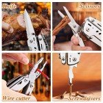 RoverTac Multi Tool Pocket Knife Tactical Camping Survival Knife Gifts for Men Dad Husband 18 in 1 Multitool Pliers Scissors Saw Corkscrew Bottle Opener 9-pack Screwdrivers Safety Lock Nylon Sheath