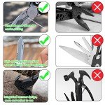 Multitool Hammer Folding Survival Tool: 14 in 1 All One Multi Mini Small Gadget - Camping Hiking Car Multifunctional Stainless Pliers Knife For Men Dad Cool Gifts