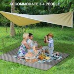 YSSOA Camping Tarp Waterproof, Hammock Rain Fly Lightweight, Backpack Tarp Portable, Multifunctional Tent Tarp for Camping, Emergency Shelter Tarp, UV Protection, 210T Polyester, 11.8 x 9.5 ft, Beige