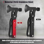 Mutoto 14-in-1 Multi Tools Hatchet Hammer Camping Gear, Multitool Hatchet Axe Camping Essentials for Camping Outdoor Survival Hiking (RedBlack)