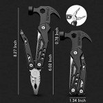 Multitool Hammer Folding Survival Tool: 14 in 1 All One Multi Mini Small Gadget - Camping Hiking Car Multifunctional Stainless Pliers Knife For Men Dad Cool Gifts