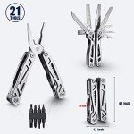 BIBURY 21-in-1 Multitool Pliers, Multi-Purpose Pocket Knife Pliers with Screwdriver Sleeve, 420 Foldable Stainless Steel Safety Locking Design Multi-tool for Survival, Camping, Fishing and Home Repair