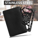 52 IN 1 Multi Purpose Survival Pocket Tool, Credit Card Multitool, Stainless Steel Utility Gadget, Everyday Carry, Gift for Men, Automotive, Home Improvement, Bottle Opener Card, Screw Driver, 1 Pcs