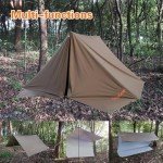Bushcraft Emergency Camping Tarp，70D Nylon 10''X13.2'' Hammock Rain Fly ，UV 50+ and PU15000mm Tent Tarp Shelter Canopy，Heavy Duty Multifunctional Sun Shade Essentials for Hiking (10''X13.2)