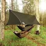 Rain Fly 12x10 Lightweight Survival Camping Tarp; 100% Waterproof; Makes a Great Backpacking Tarp or Hammock Shelter; Comes in Multiple Colors, Survival Bracelet Included; OD-Green