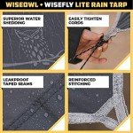 Wise Owl Outfitters Hammock Tarp, Hammock Tent - Rain Tarp for Camping Hammock - Camping Gear Must Haves w/Easy Set Up Including Tent Stakes and Carry Bag - Standard Grey