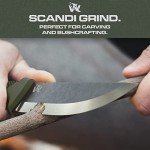 ODENWOLF W-SCANDI Full Tang Survival Knife with Sheath - Stylish Tactical Fixed Blade Knife - Made of D2 Steel - Bushcraft and Camping Knife Survival - Perfect EDC Hunting Knife with TPE Handle