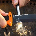 Bear Grylls Ultimate Knife - Fixed Blade Knife, Full Tang Knife with Serrated Edge, Fire Striking Edge, and Emergency Whistle, Includes Sheath - 4.75” Blade, Stainless Steel Blade, Black