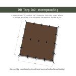 DD HAMMOCKS - DD Tarp 3x3 - Coyote Brown (10ft x 10ft) - 100% Waterproof - Lightweight & Multifunctional Rainfly Tarp Tent Shelter for Camping & Travel Adventure