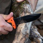 Bear Grylls Ultimate Knife - Fixed Blade Knife, Full Tang Knife with Serrated Edge, Fire Striking Edge, and Emergency Whistle, Includes Sheath - 4.75” Blade, Stainless Steel Blade, Black