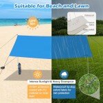 Camping Tarp with Poles, 12x12 Ft Waterproof Hammock Rainfly, Backpacking Canopy Tent Tarp, Ultralight Survival Rain Shelter for Camping, Picnic, Hiking, Outdoor Activities, UV Resistant
