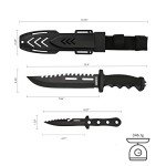 Dispatch Fixed Blade Hunting Knife with Sheath, 12" and 8" Survival Knives Set for Men Tactical Bowie Knife with Non-Slip Handle for Bushcraft, Outdoor Camping