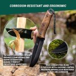 BeaverCraft Bushcraft Knife Camping Knife Survival Knife with Fire Starter - Camp Knife Fixed Blade Knife with Sheath Bush Knife Full Tang Carbon Steel - Outdoor Knife, Hiking Knife BSH4F