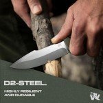 ODENWOLF WOLF-III Full Tang Survival Knife with Fire Starter and Sheath - Stylish Tactical Fixed Blade Knife - Made of D2 Steel - Bushcraft and Camping Knife - With Belt Loop, Plug Lock & Multi Lok