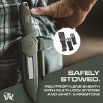 ODENWOLF WOLF-III Full Tang Survival Knife with Fire Starter and Sheath - Stylish Tactical Fixed Blade Knife - Made of D2 Steel - Bushcraft and Camping Knife - With Belt Loop, Plug Lock & Multi Lok