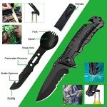 Emergency Survival Kit 16pcs, Compact Survival Tactical Gear, Cool EDC Survival Tool for Cars, Camping, Hiking, Hunting, Fishing, Adventure Accessorie, Best Gift for Men Husband Dad Friend