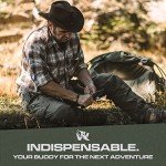 ODENWOLF WOLF-III Full Tang Survival Knife with Fire Starter and Sheath - Stylish Tactical Fixed Blade Knife - Made of D2 Steel - Bushcraft and Camping Knife - With Belt Loop, Plug Lock & Multi Lok