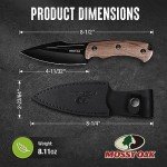 Mossy Oak 8.5-inch Full-tang Fixed Blade Knife with Sheath, Stainless Steel Blade, Outdoor Knives for Survival, Camping, Hiking (G10 Handle-Brown)