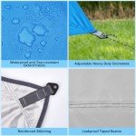 Camping Tarp with Poles, 12x12 Ft Waterproof Hammock Rainfly, Backpacking Canopy Tent Tarp, Ultralight Survival Rain Shelter for Camping, Picnic, Hiking, Outdoor Activities, UV Resistant