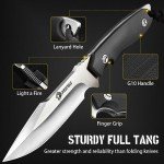 NedFoss Survival Knife with Fire Starter and Kydex Sheath, 9.25" Full Tang Fixed Blade Camping Knife with Sheath Horizontal & Vertical, Bushcraft Knife with G10 Handle for Outdoor, Hunting, Fishing