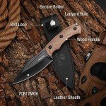 Mossy Oak 8.5-inch Full-tang Fixed Blade Knife with Sheath, Stainless Steel Blade, Outdoor Knives for Survival, Camping, Hiking (G10 Handle-Brown)
