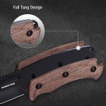 Mossy Oak 8.5-inch Full-tang Fixed Blade Knife with Sheath, Stainless Steel Blade, Outdoor Knives for Survival, Camping, Hiking (G10 Handle-Brown)