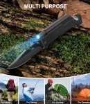Hunting Knife Survival Gear with Built-in fixed lock, Multi Tool with Case and Fire Starter for Camping Hiking Hunting Fishing Outdoor