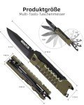 Multitool Knife, 17 in 1 Pocket Knife with Screwdriver, Fire Starter Sticks, Bottle Opener, Saw, Whistle, Nylon Sheath, EDC Gear for Survival, Camping, Hiking, Outdoor, Gifts for Dad - Desert Gray