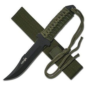 Survivor HK-7526 Outdoor Fixed Blade Knife 7.5-Inch Overall, Green