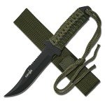 Survivor HK-7526 Outdoor Fixed Blade Knife 7.5-Inch Overall, Green