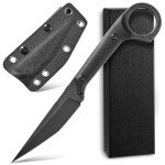 Ccanku C1140 Fixed Blade Knife,D2 Blade G10 Handle Knife EDC Knife,Utility Knife for Outdoor, Survival, Hiking, Camping(Black)