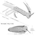 Sailor's Survival Knife Pocket Size EDC Multi Tool Swiss Army Skipper Emergency Rigging Tool with Can Opener, Screwdriver, Knife, Wire Stripper for Boating, Sailing, Fishing and Hunting