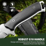 NedFoss Kukri Survival Knife with Sheath, 6" Full Tang Fixed Blade Hunting Knife with G10 Handle for Outdoor, Camping and Survival, Camping Gifts for Men