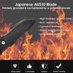 BRILLIRARE Pocket Knife, Folding Tactical Knives Blade 3.3in, Foldable Survival Small Knife with Clip, Button Lock & Glass Breaker, Everyday Carry EDC Knives for Hunting Camping Hiking