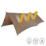 OneTigris Bulwark Camping Tarp, 100% Waterproof Bushcraft Shelter, Lightweight Hammock Rain Fly Portable Anti UV Large 12.8ft x 9.5ft