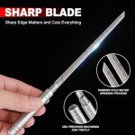 Treszen Stainless Steel Blade, All Steel Solid Handle for Home Use, Outdoor Camping, Fishing Pocket Knife, Survival Tactical Knife, 9.5 Inch - Silver