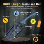 OUTDOOR ELEMENT Scout Feather - Adventure Survival Knife - Full Tang, Ceramic Honing V Notch built into included Sheath, Hex Driver in Handle, 115dB Emergency Whistle, Replacable Ferro Rod