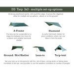 DD HAMMOCKS - DD Tarp 3x3 - Coyote Brown (10ft x 10ft) - 100% Waterproof - Lightweight & Multifunctional Rainfly Tarp Tent Shelter for Camping & Travel Adventure
